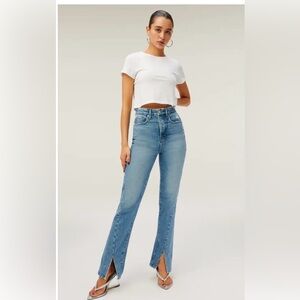 Good American Good Boy Twisted Slit Ankle Jeans SZ 10 / 30